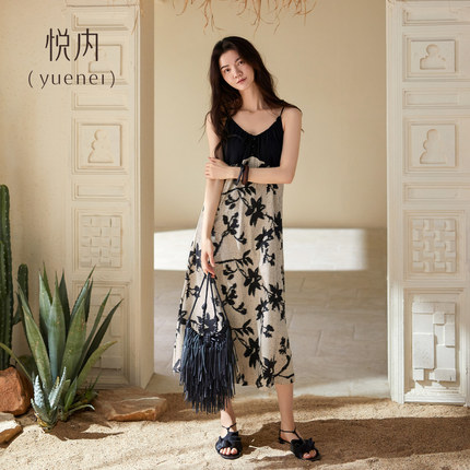 悦内带胸垫睡裙女款睡衣夏季夏天纯棉吊带背心时尚大码高级感