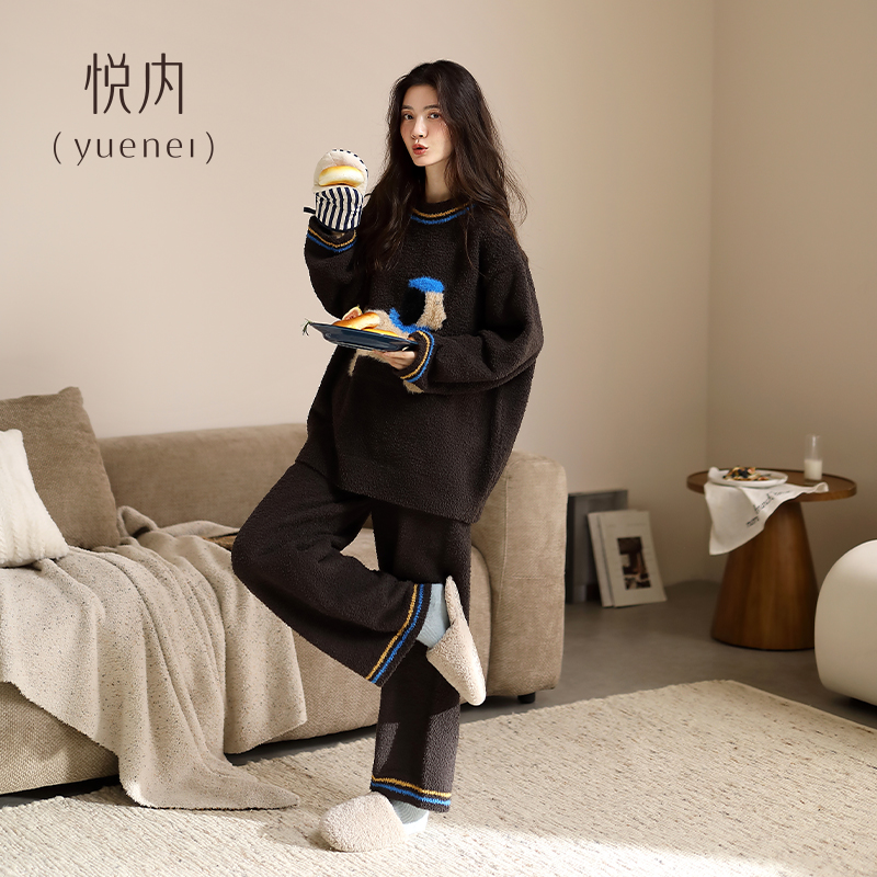 【商场同款】悦内女士半边绒睡衣