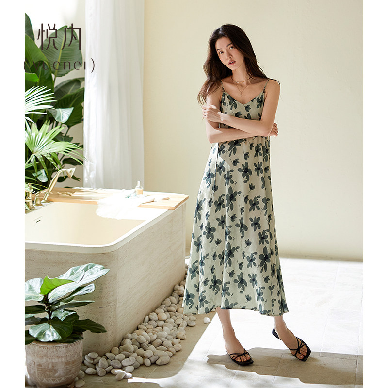 悦内带胸垫睡裙女款睡衣夏季夏天冰丝吊带背心大码丝滑休闲,女士内衣/男士内衣/家居服,睡裙,淘宝优惠券,粉丝福利购,淘宝优惠卷