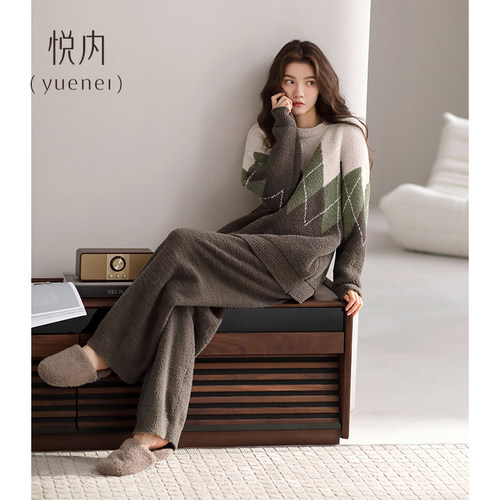 【商场同款】悦内女士半边绒睡衣