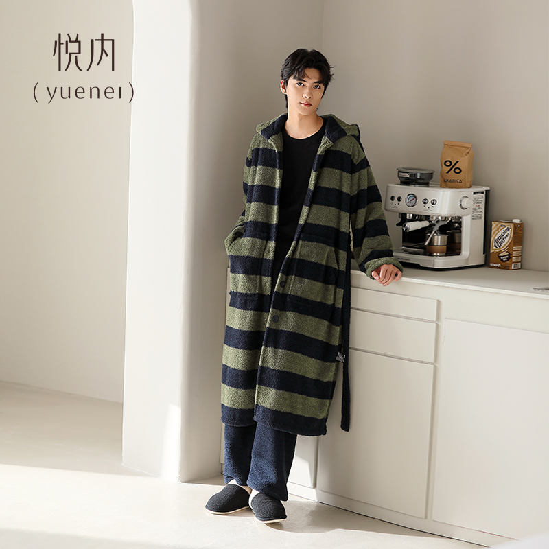 【商场同款】悦内男士半边绒睡袍