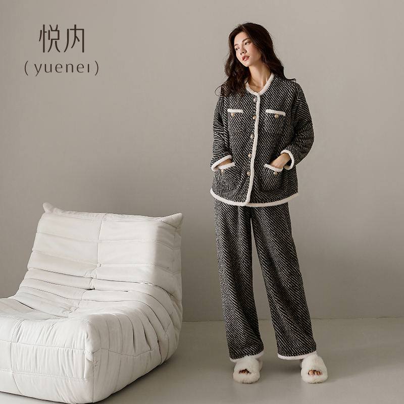 【商场同款】悦内女士半边绒睡衣