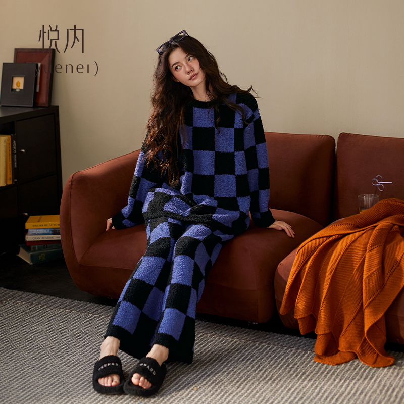 【商场同款】悦内女士半边绒睡衣