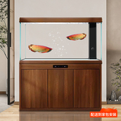 迪顺水族2025年新款 底滤超白玻璃金鱼缸客厅落地免换水鱼缸水族箱