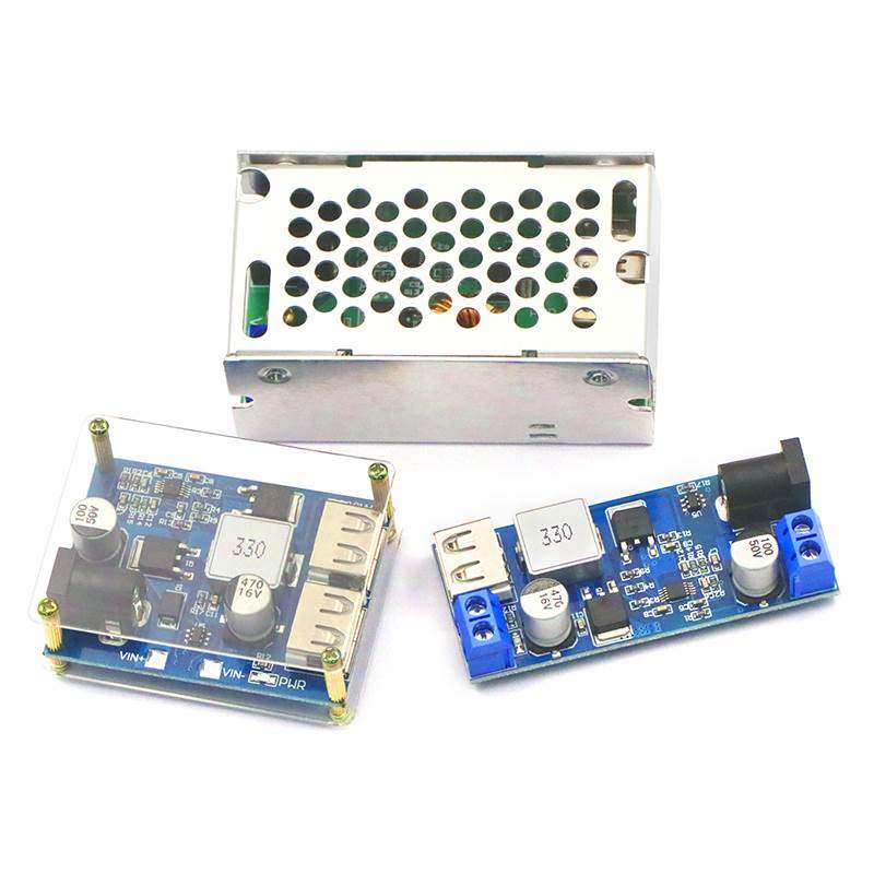 dc-dc降压模块5a电源模块24v/12v转5v 电源转换器超lm2596s带外壳