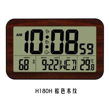 客厅电子时钟夜光挂钟数字钟表台式温湿度闹钟简约创意桌面家用u.