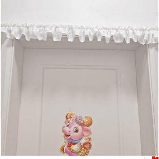饰小帘头 定制魔术贴窗帘幔头花边短帘简约橱柜门帘珠帘轨道遮挡装