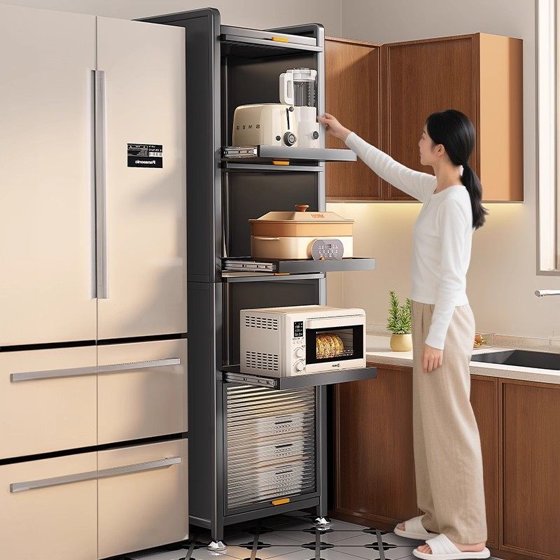德国厨房置物架冰箱窄缝落地多层抽拉夹缝多功能收纳储物缝隙橱柜,厨房/烹饪用具,厨房置物架/置物柜/角架,淘宝优惠券,粉丝福利购,淘宝优惠卷