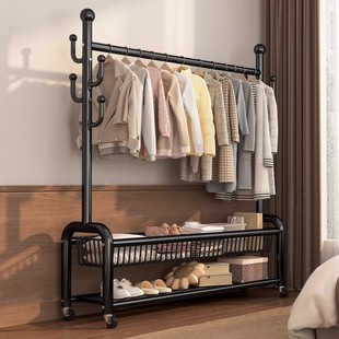 德国挂衣架落地卧室款家用晾晒衣服架2025年新可移动多功能衣帽架