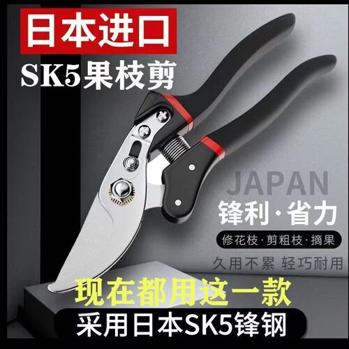 日本爆款原装进口修枝剪园艺剪树枝专用花木剪刀果树园林修剪神器