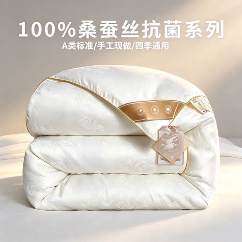 100%桑蚕丝四季被加厚子母蚕丝被