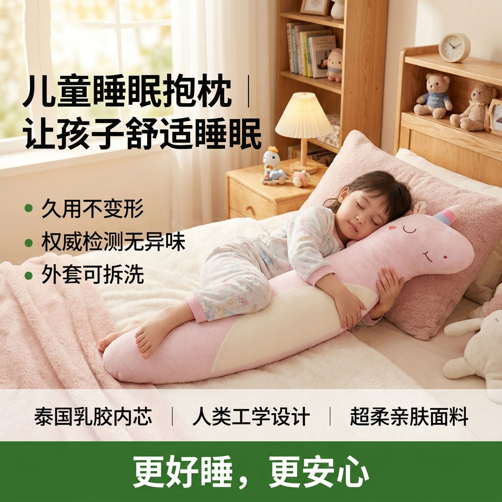 泰国a类抱枕睡觉儿童女生孕妇专用娃娃玩偶床上长条夹腿乳胶侧睡