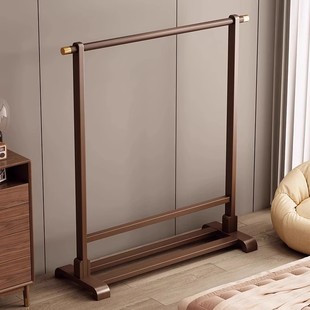 德国挂衣架落地卧室室内挂衣杆轻奢家用衣帽架简约实木挂衣服架子