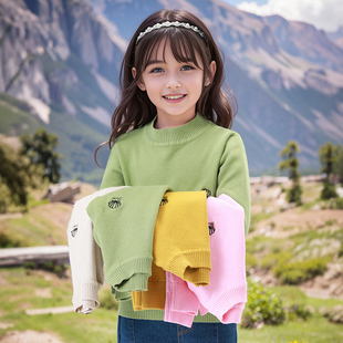 儿童毛衣秋冬新款男童女童中大童秋衣套头毛衫薄款2026针织打底衫