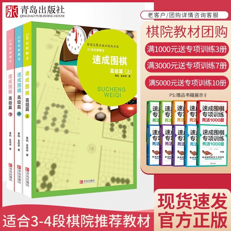 21世纪新概念速成围棋高级篇上中下3册套装 黄焰金成来著经典围棋教材书少儿围棋书围棋类 书籍围棋实战演练业余有段围棋练习