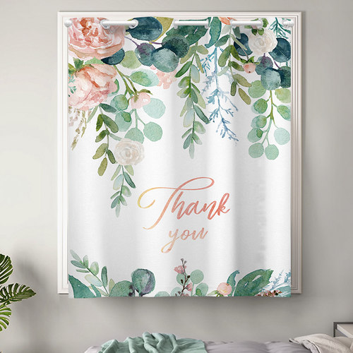 新款小窗户卧室短窗帘免打孔