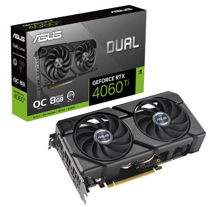 华硕 DUAL-RTX4060TI-O8G-EVO 单显卡盒装
