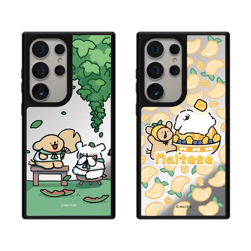 Maltese线条小狗三星S26Ultra手机壳磁吸Magsafe适用SamsungS23u镜面S25Ultra防摔s24+/s25/s24保护套男女