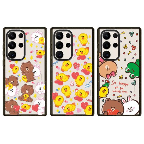LINE FRIENDS布朗熊小黄鸭三星S26Ultra手机壳可爱磁吸Magsafe适用SamsungS23u/S22U/s25ultra防摔s24+保护套