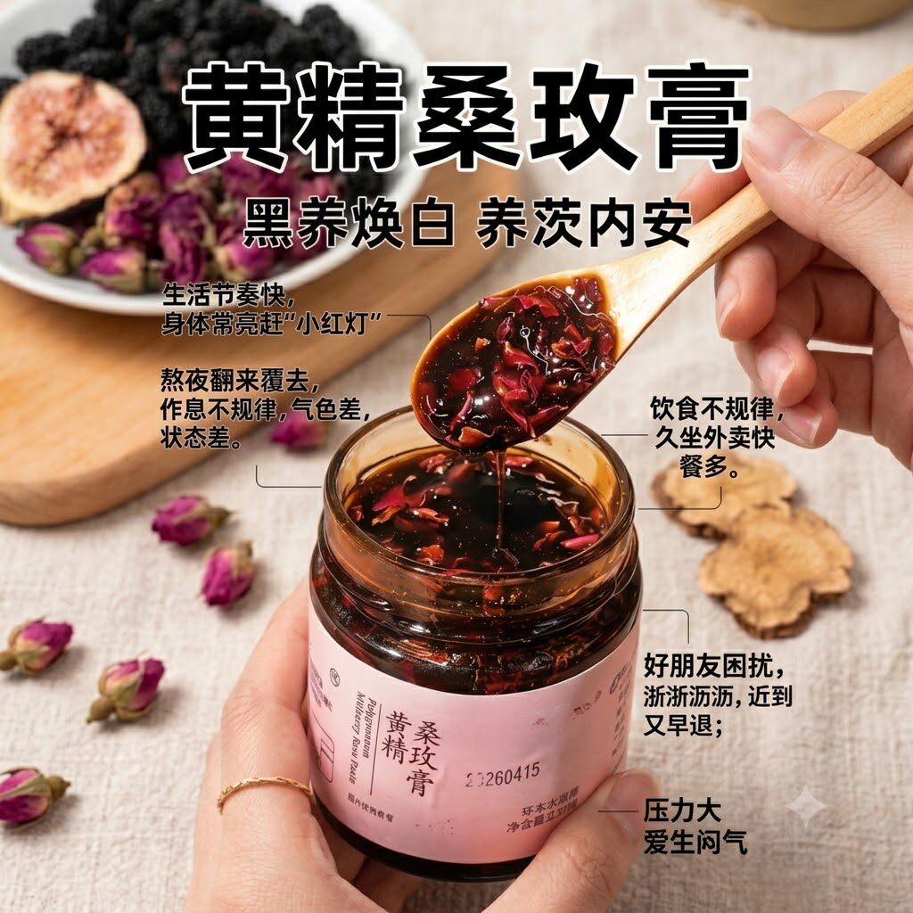 【升级版】黄精桑葚玫瑰膏 呵护女性小房子 焕白漂亮感 熬夜 养雌