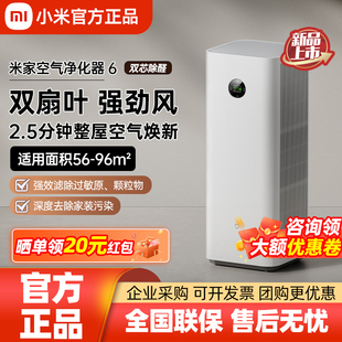 小米米家空气净化器 6双芯除醛家用客厅除甲醛宠物吸烟净化机雾霾