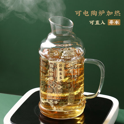 好巢高端凉水壶玻璃耐高温可烧水杯子家用大容量倒水壶复古冷水壶