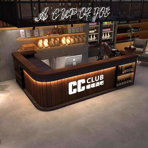 咖啡店酒馆前台餐饮店烧烤店收银台饭店接待台复古工业风酒吧吧台