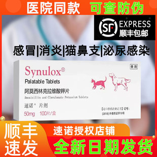 速诺消炎片猫狗猫咪鼻支阿莫西林克拉维酸钾消炎药泌尿道感冒炎症