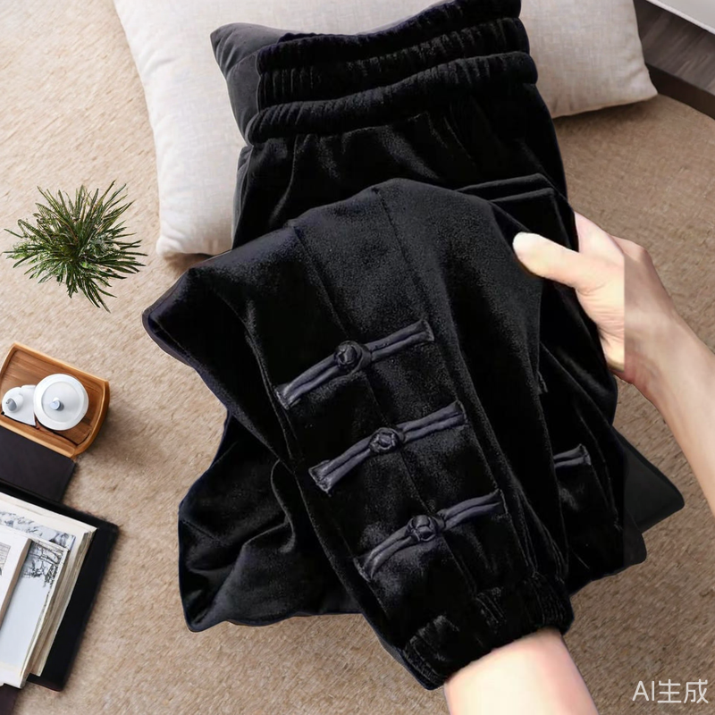 灯芯绒裤女秋冬加厚宽松束脚大码