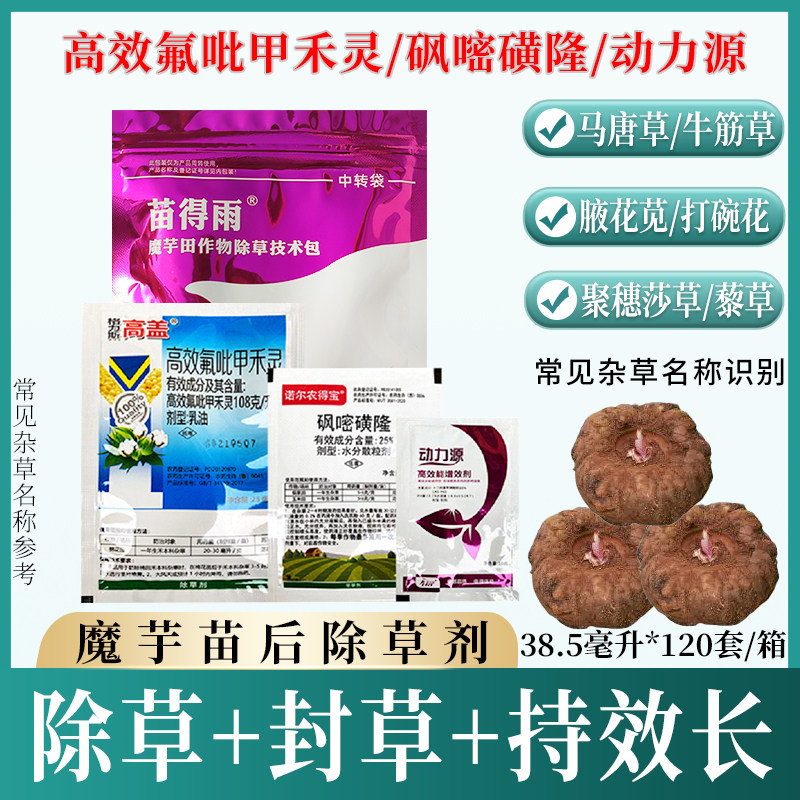 魔芋田苗后专用除草烂根剂芋头木薯除草剂氟吡甲禾灵砜嘧磺隆农药