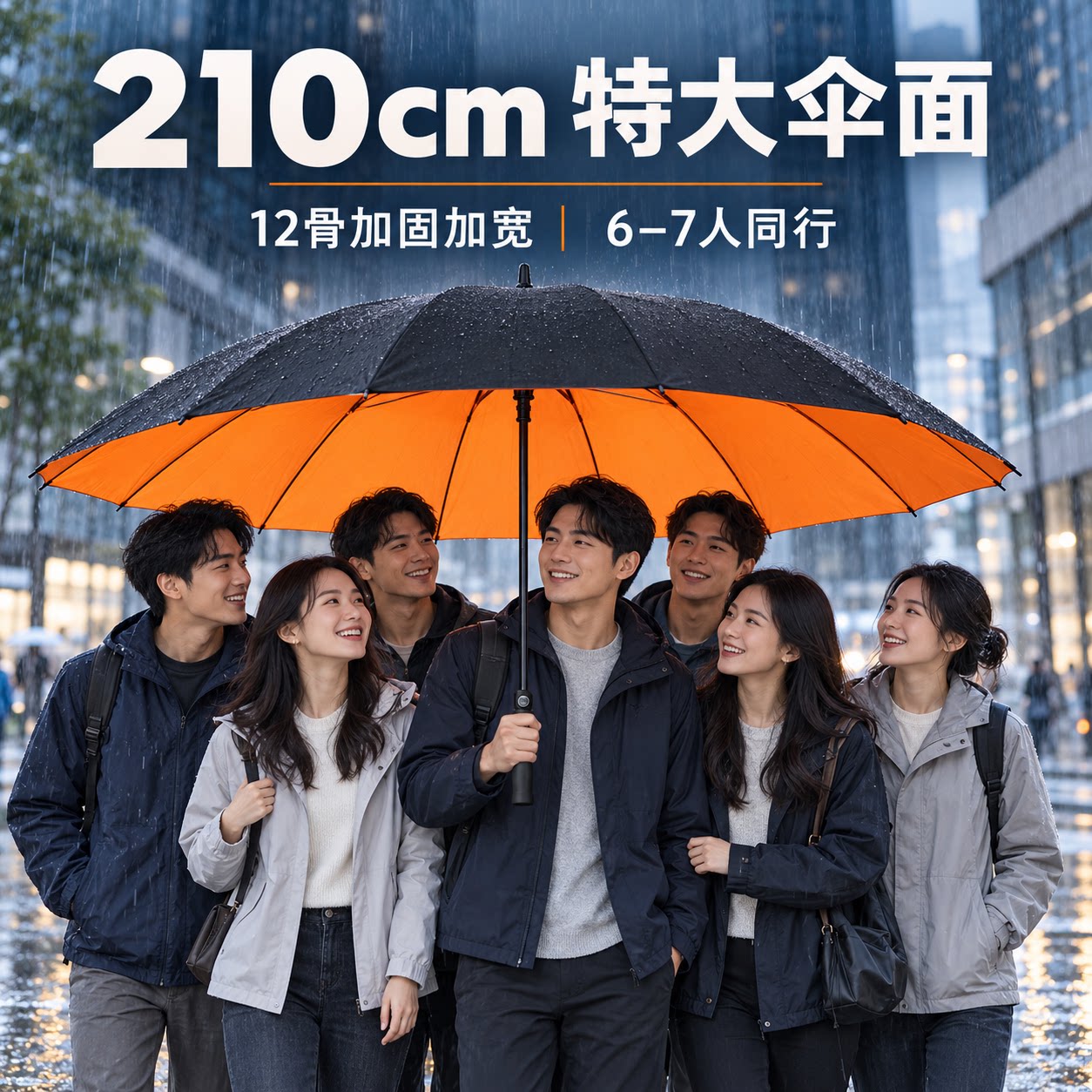 12骨加固加大加厚双层超大雨伞防风长柄伞商务迎宾定制特大防晒伞
