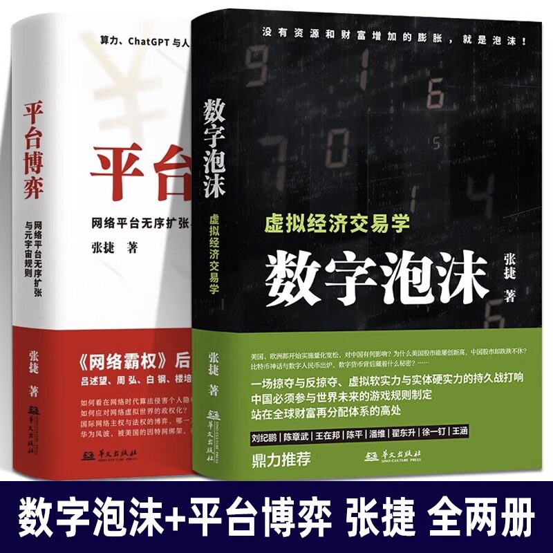 数字泡沫 虚拟经济交易学+平台博弈 全2册 网络平台无序扩张与元宇宙规则 张捷 著 算力 chatGPT与人工智能时代 中国如何应对