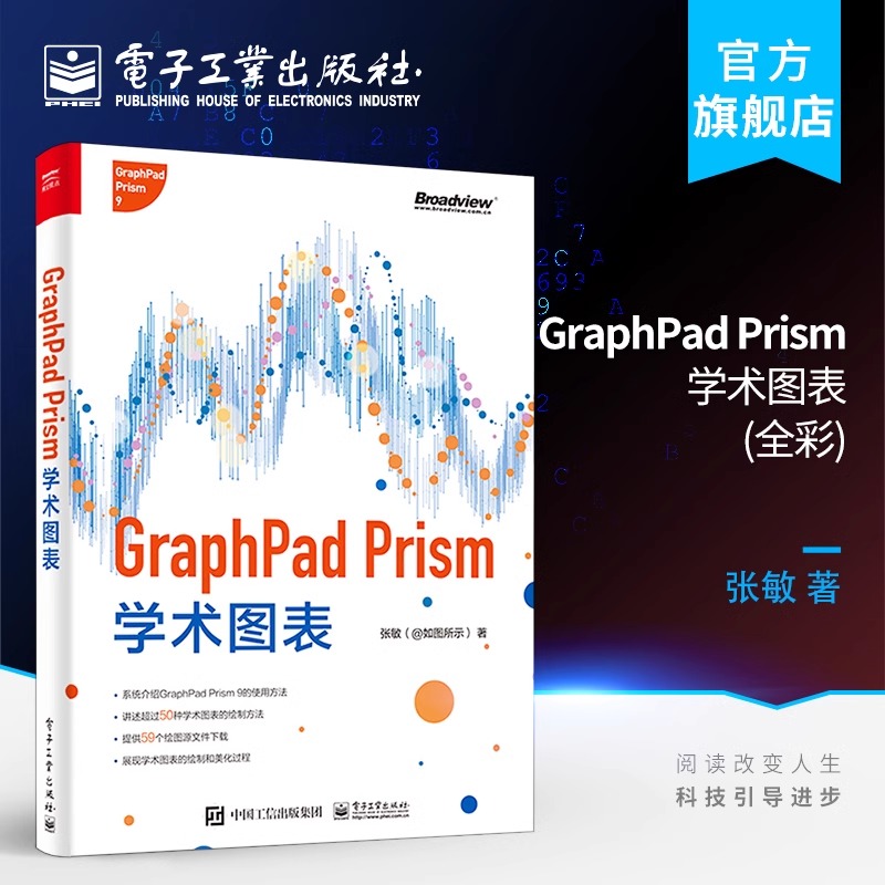 官方旗舰店 GraphPad Prism学术图表 全彩 张敏 常见学术图表绘制美化方法 基于GraphPad Prism 9学术图表绘制方法图表绘制教程