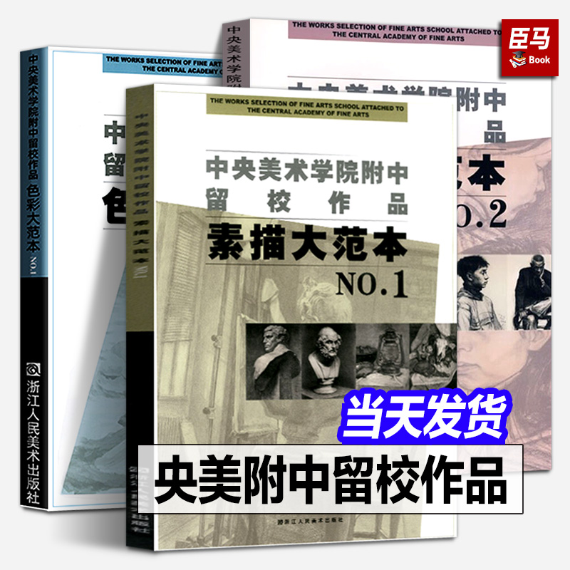 【大8开全3册】中央美术学院附中留校作品 素描大范本1+2+色彩大范本1静物临摹教材央美附中大范本素描速写基础绘画教程画册集书籍