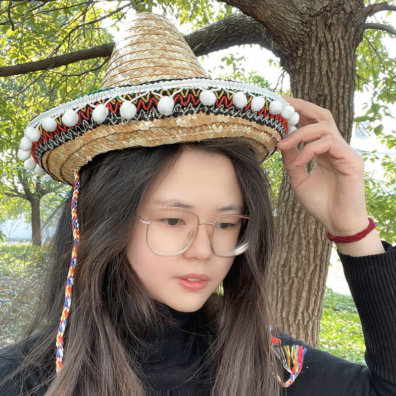 夏威夷尖顶草帽舞会派对帽子