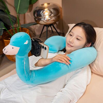 羊驼u型枕挂脖保护颈椎手机支架懒人床上追剧神器多功能躺着用枕