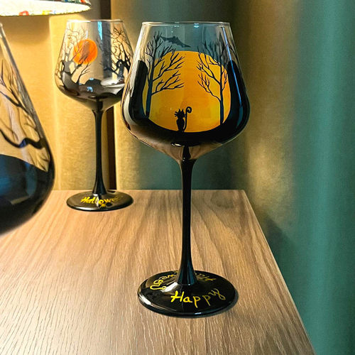 高颜值手绘家用红酒杯葡