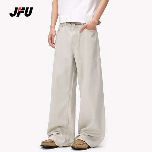 JFU潮牌夏季男复古垂感休闲裤