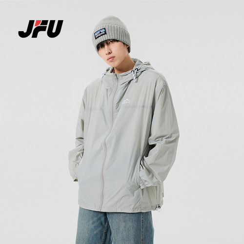 JFU2025夏季薄款UPF50+冰丝防晒衣男女潮牌户外速干凉感透气外套
