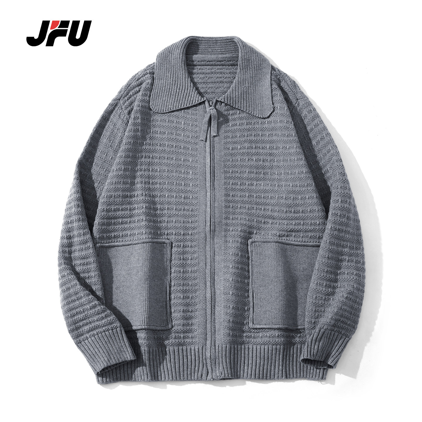 JFU潮牌美式复古宽松针织开衫