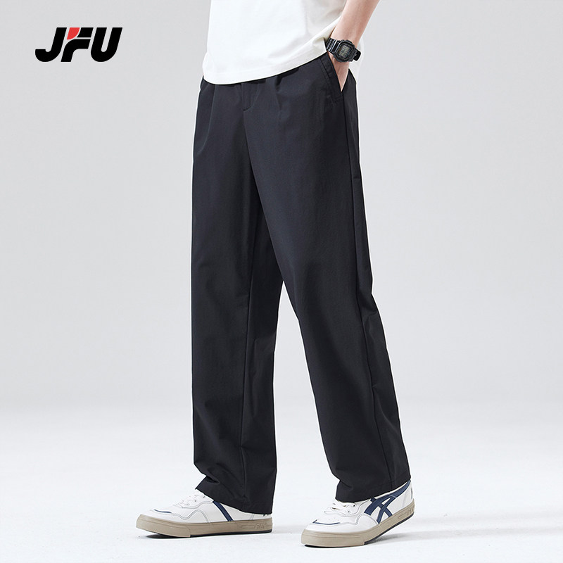 JFU2025夏季薄款垂坠感cleanfit直筒西裤男美式潮牌宽松休闲长裤