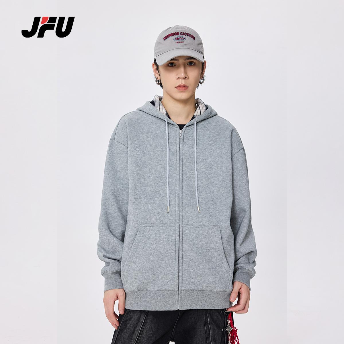 连帽开衫JFU宽松休闲加厚卫衣