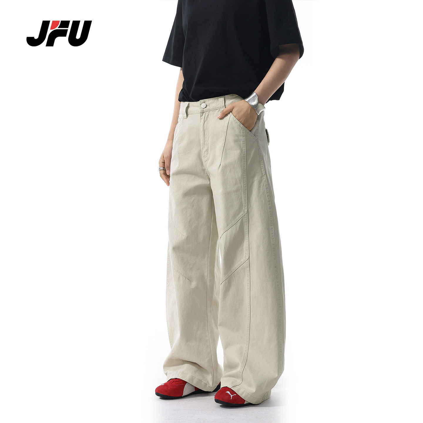 JFU夏季新款美式复古休闲裤图片