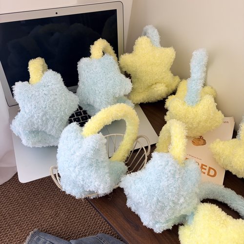 黄蓝拼色五角星耳罩2025新款甜美百搭出行学生骑行耳暖耳捂子