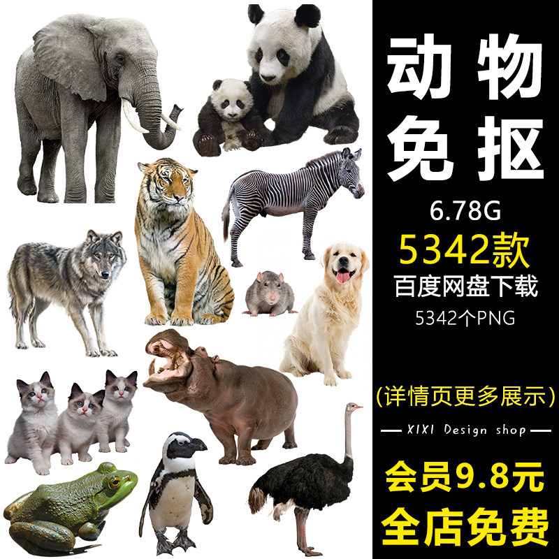 dd54动物png免抠素材合集稀有动物鱼类鸟类摄影图ps设计合成素材