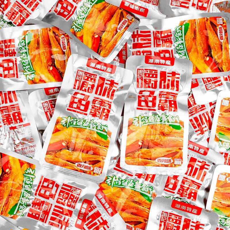 谢记显峰嚼味鱼霸香辣糖醋盒装即食毛毛鱼湖南特产网红小鱼仔零食