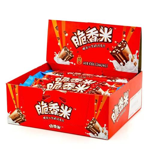 脆香米24g*24条散装脆米心牛奶夹心巧克力休闲零食巧克力糖果小吃