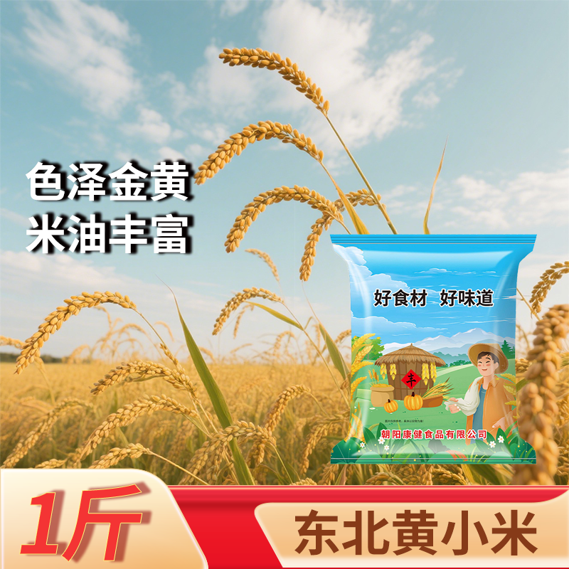 东北黄小米1斤塑包东北大米真空煮粥蒸饭1斤装大米粥2025年日期,粮油调味/速食/干货/烘焙,胚芽米,淘宝优惠券,粉丝福利购,淘宝优惠卷