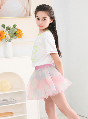 女童半身裙舞蹈网纱裙子蓬蓬裙tutu裙女宝宝短裙兔兔裙儿童炸屁裙