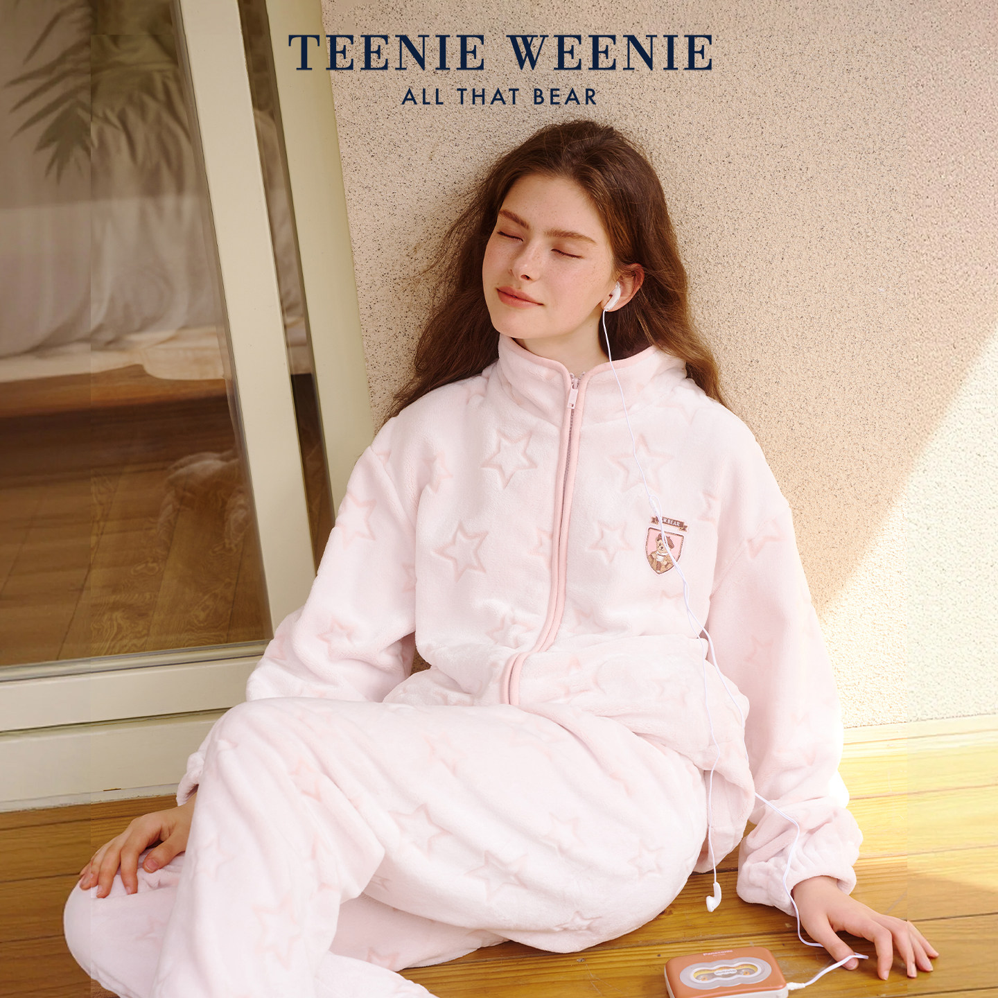 TeenieWeenie小熊女士睡衣2026新款剪花绒秋冬加厚保